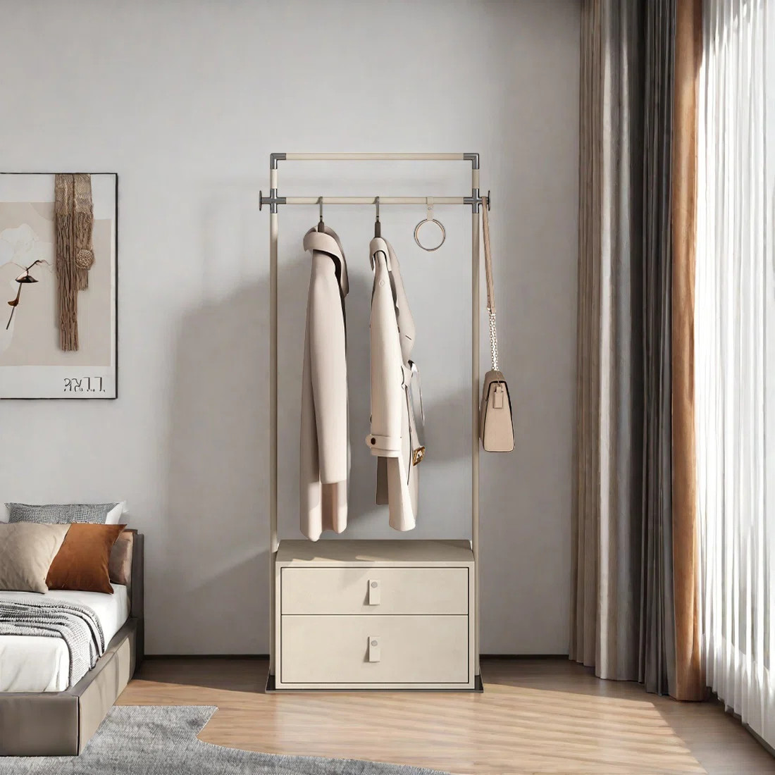 Stainless Steel Double-Layer Coat Rack | Wayfair North America