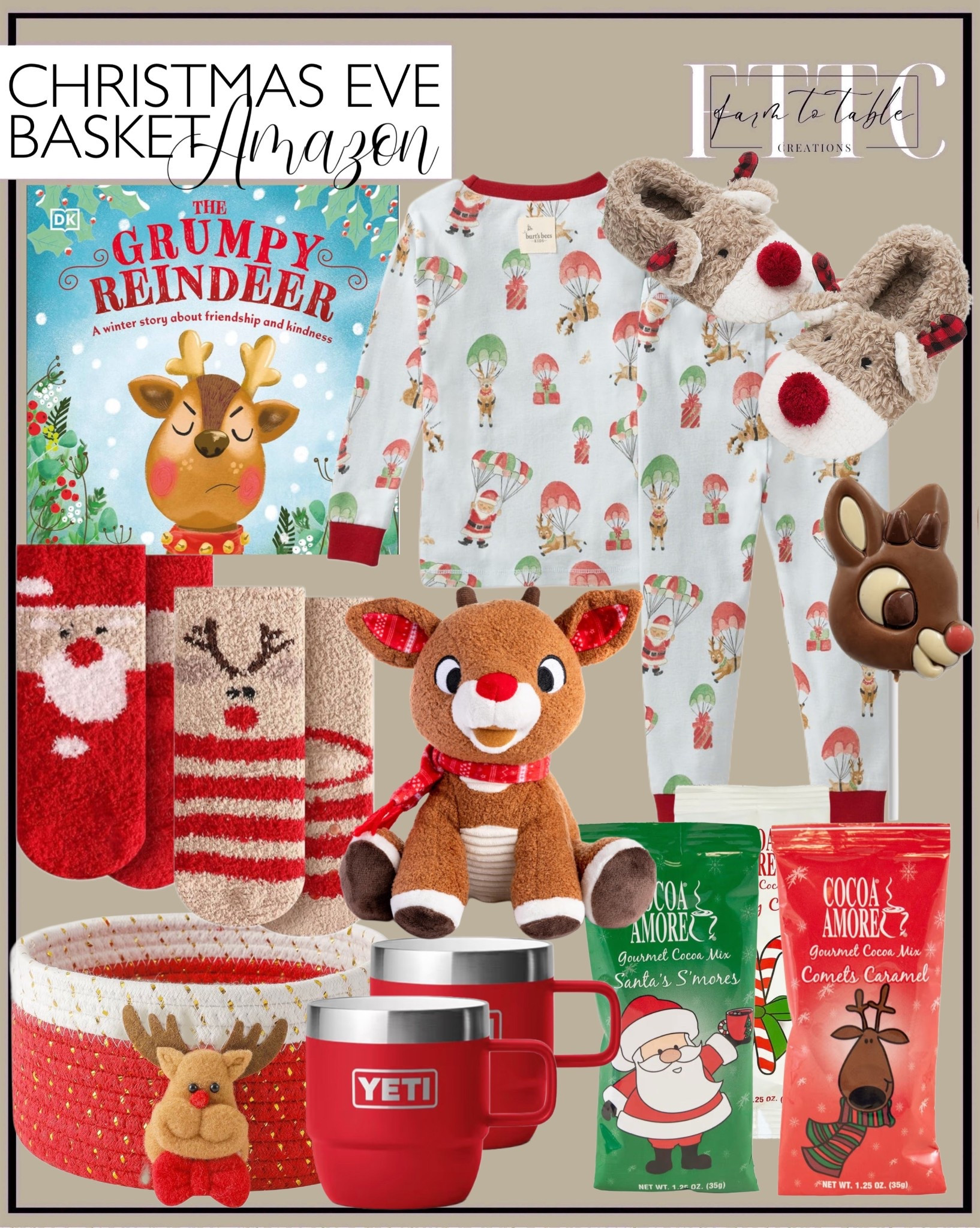 Christmas Eve Basket Gift Idea for Kids (All Amazon Finds)

Follow @farmtotablecreations on Instagram for daily home, holiday, and gift inspiration.

This Christmas Eve basket is such a fun and cozy way to start the night before Christmas 🎄 I filled it with sweet, practical, and festive finds that make the evening feel extra special without being over the top. From a favorite holiday book and soft pajamas to cozy socks, a plush reindeer, and hot cocoa treats, everything is perfect for winding down, snuggling up, and making memories. I also love adding a basket that can be reused year after year for toys, books, or blankets. All of these pieces are easy to grab on Amazon and work for boys or girls—simple, thoughtful, and magical for Christmas Eve.

#christmasevebasket #christmaseve #kidsgifts #holidaygifts #christmastraditions #holidaybooks #kidschristmas #christmaspajamas #cozychristmas #amazonfinds #giftideasforkids #stockingstuffers #holidaycocoa #christmasnight #familychristmas

#LTKHoliday #LTKKids #LTKGiftGuide
