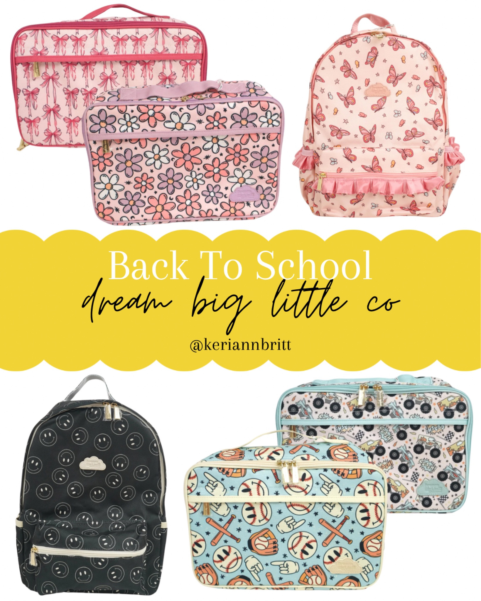Kids Back To School Backpacks and Lunch Bags

Lunch box / book bag / school bag / first day of school / dream big little co 

#LTKBacktoSchool #LTKKids