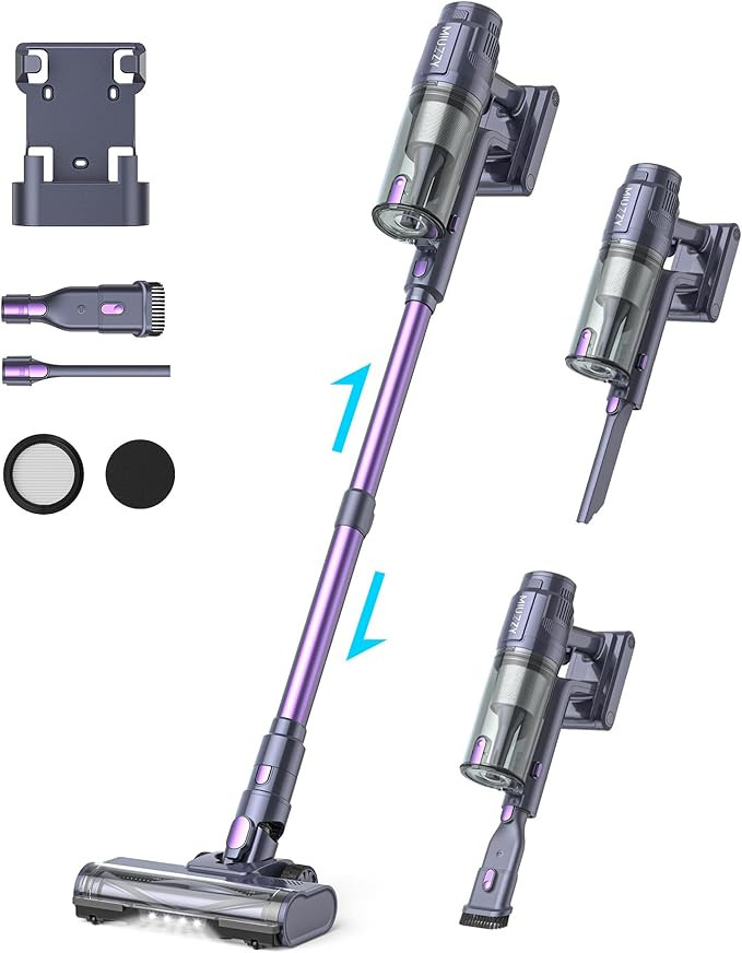 Cordless Vacuum Cleaner, 25Kpa Brushless Vacuum Cleaner with Touch Screen, Up to 50 Mins Runtime,... | Amazon (US)