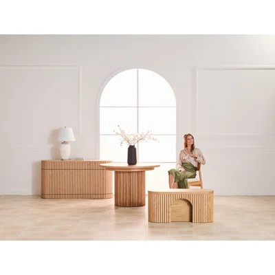 Transformer Table Extendable Round Dining Set - Table + Bench + 4 Chairs + Sideboard(Panel Storage Unit) - 2 To 10 People | Wayfair North America