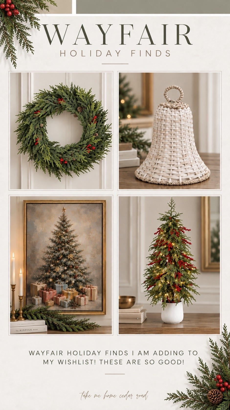 #ad So many pretty holiday decor finds available at @Wayfair! These are some of my favorites!
 #wayfair #wayfairpartner

Christmas wreaths mini Christmas tree Christmas front porch Christmas art holiday decor Christmas decor neutral Christmas decor

#LTKSeasonal #LTKHome #LTKSaleAlert