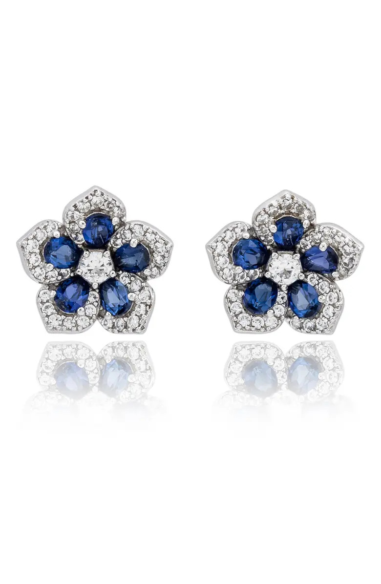 SUZY LEVIAN Sapphire & Diamond Flower Stud Earrings | Nordstromrack | Nordstrom Rack