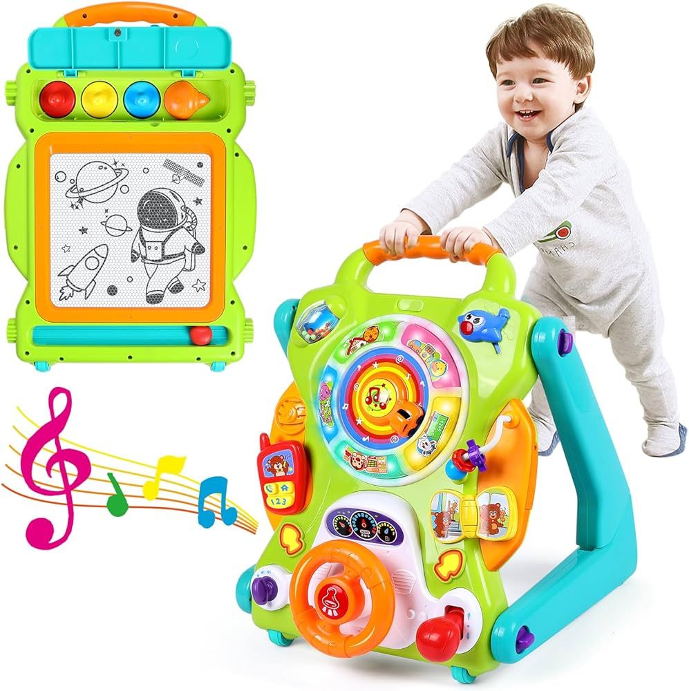 3-in-1 Baby Walker for Boy Girls Sit to Stand Toy Activity Center Drawing Board Infant Toys for 1... | Amazon (US)