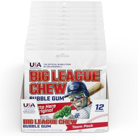 Big League Chew Outta Here Original Bubble Gum - Classic Ballpark Flavor | Perfect for Baseball G... | Amazon (US)