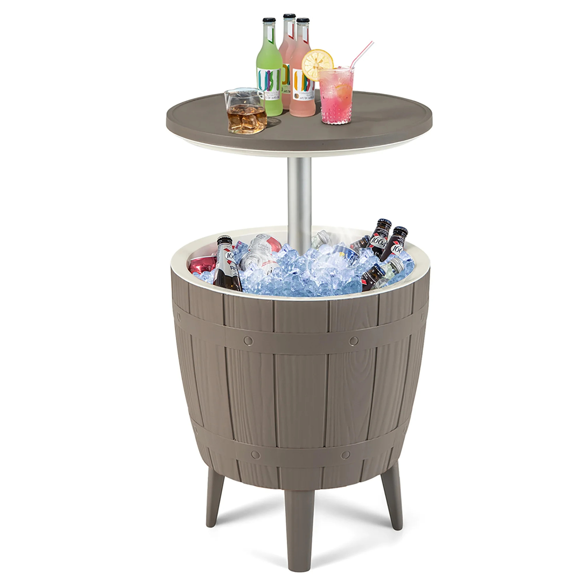 Gymax 10 Gallon Cooler Bar Table w/ Telescopic Tabletop 3-in-1 Coffee Table Ice Bucket | Walmart (US)