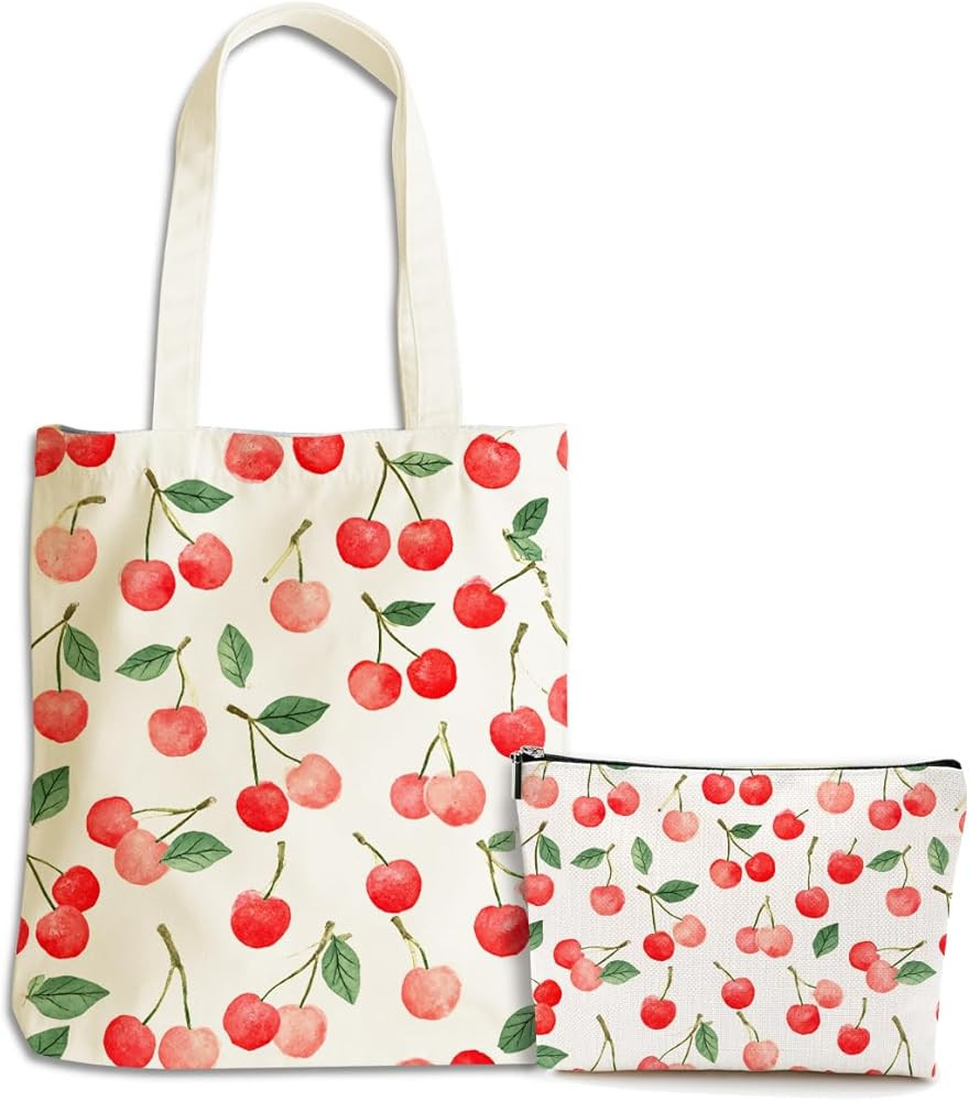 Cute Cherry Beach Bags for Women Girls Daughter Sister Grandma Fruit Lovers Birthday Christmas Nu... | Amazon (US)