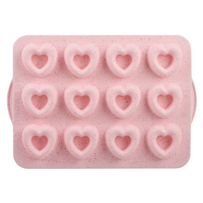 Trudeau Silicone Heart Donut Pan Pink | Target