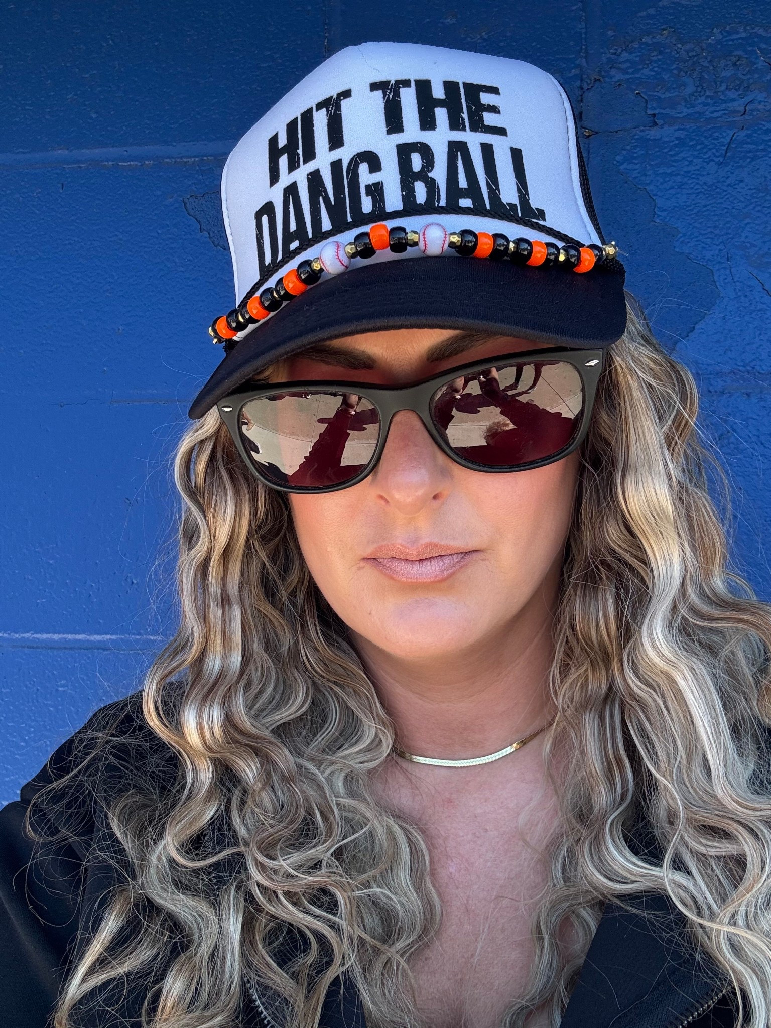 Baseball mom gear, hit the dang ball trucker hat, baseball hat charms, trucker charms 
