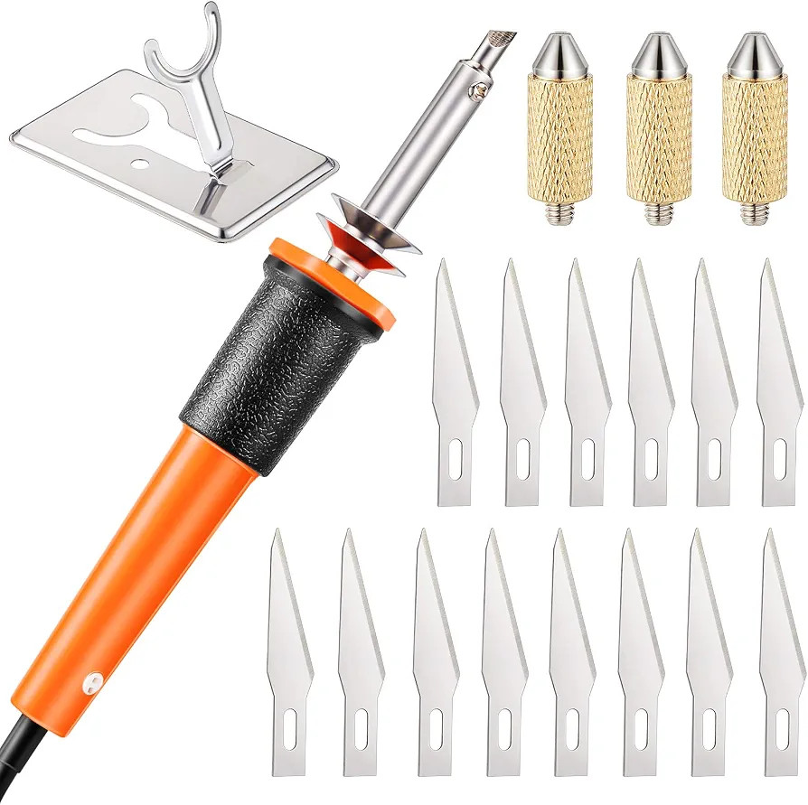 Honoson 19 Pcs Electric Hot Knife Cutting Tool with 14 Blades, Orange | Amazon (US)