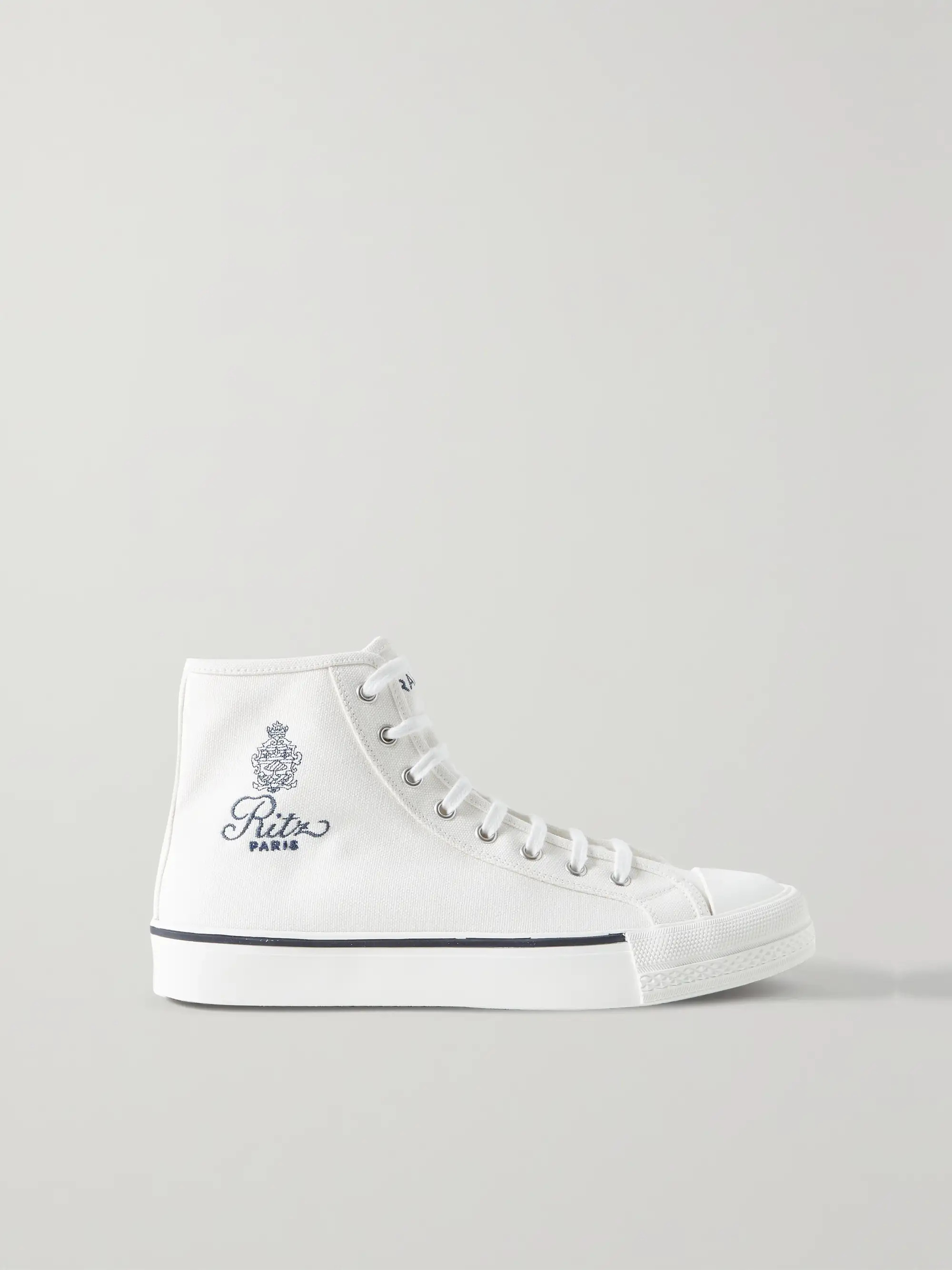 + Ritz Paris embroidered canvas high-top sneakers | NET-A-PORTER (US)