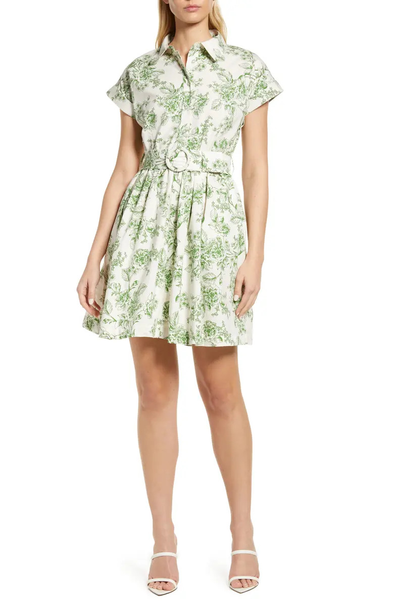 Floral Print Stretch Cotton Minidress | Nordstrom