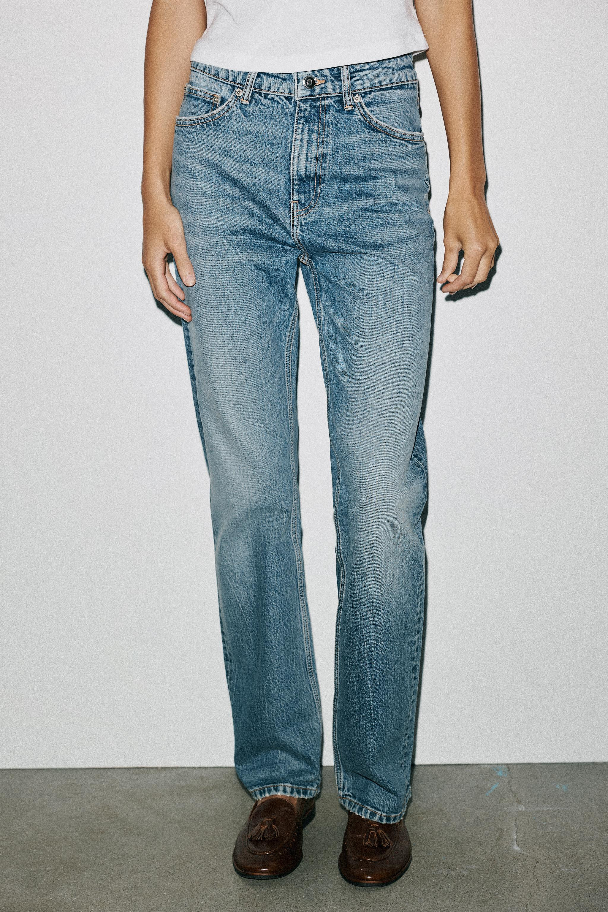 TRF STRAIGHT HIGH-WAIST JEANS | Zara UK