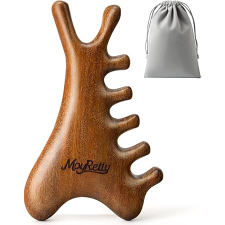 Gua Sha Herramienta para cara y cuerpo – Sándalo verde natural 4 en 1, drenaje linfático, lev... | Amazon (US)