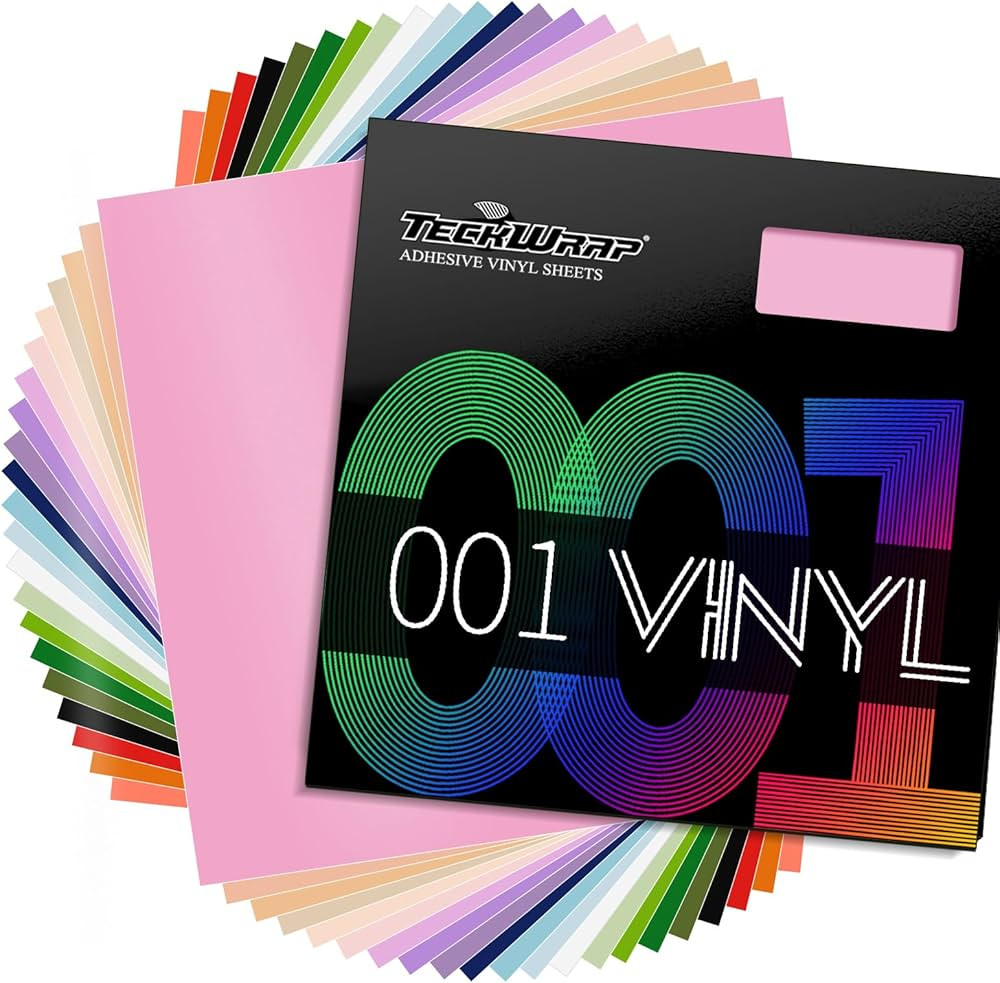 TECKWRAP 001 Matte Permanent Vinyl 12" x 12" 21 Colors for Scrapbooking, Vinyl Cutter Machine, Si... | Amazon (US)