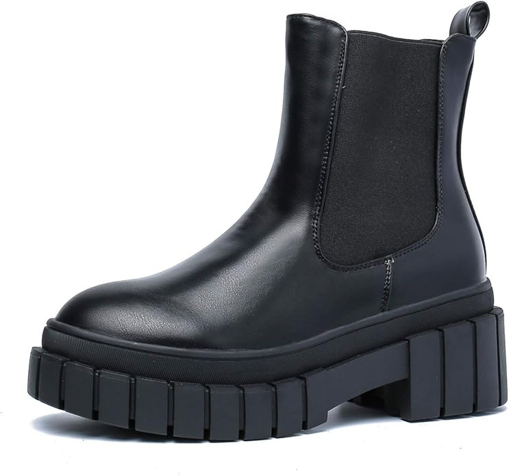 MOMOKA Women's Ankle Boots Slip On Platform Boots | Amazon (US)