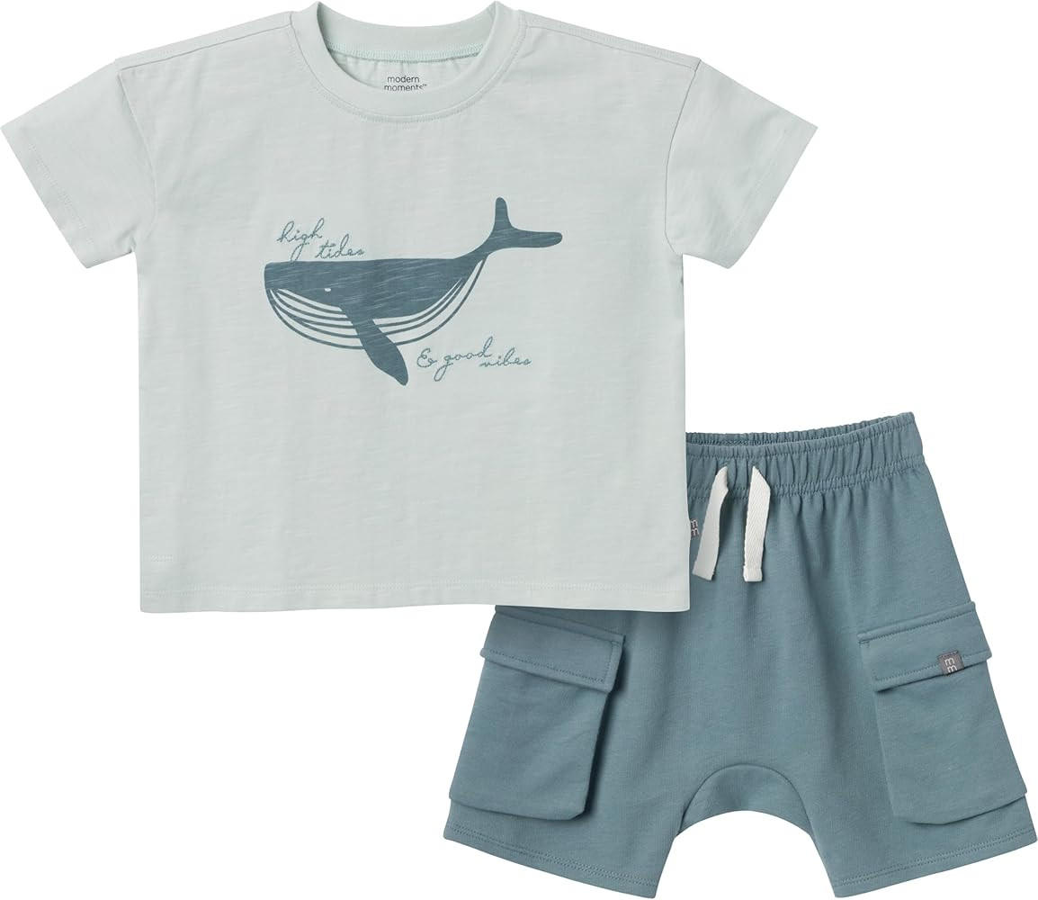 Modern Moments by Gerber Baby Boys 2-piece Top & Cargo Short Set | Amazon (US)