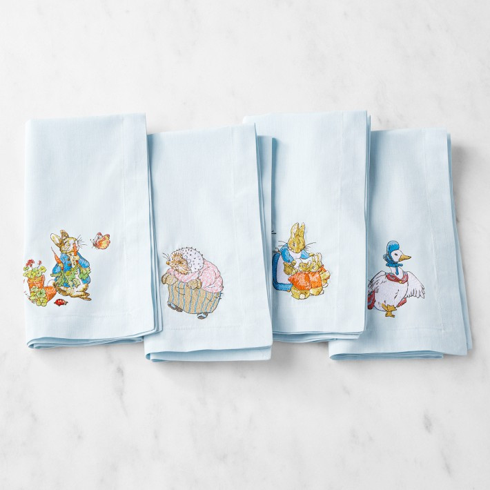 Peter Rabbit™ Embroidered Napkins, Set of 4 | Williams-Sonoma