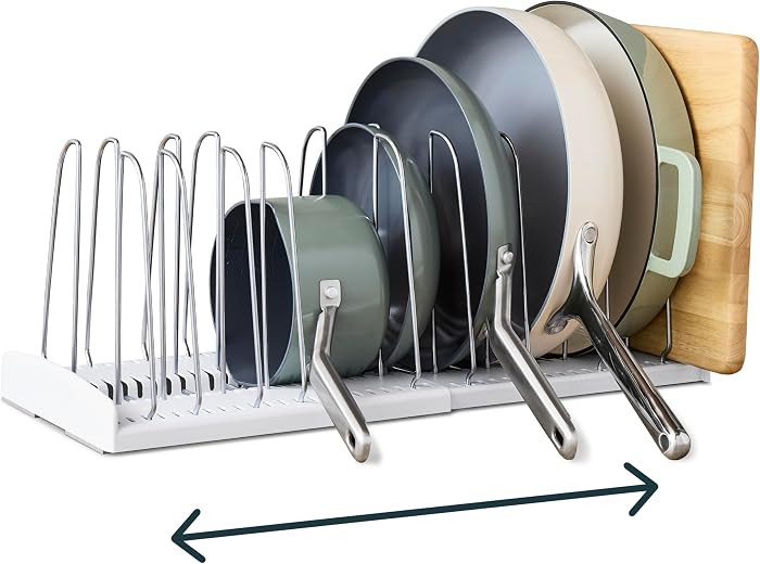 YouCopia StoreMore Expandable Cookware Rack with Tall Steel Wires, 12.5"-22" Wide Adjustable Pan ... | Amazon (US)