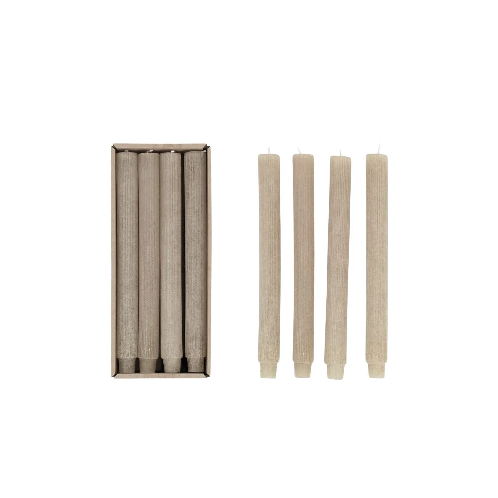 Linen Reeded Candle Taper - Set of 12 | Brooke & Lou | Brooke and Lou