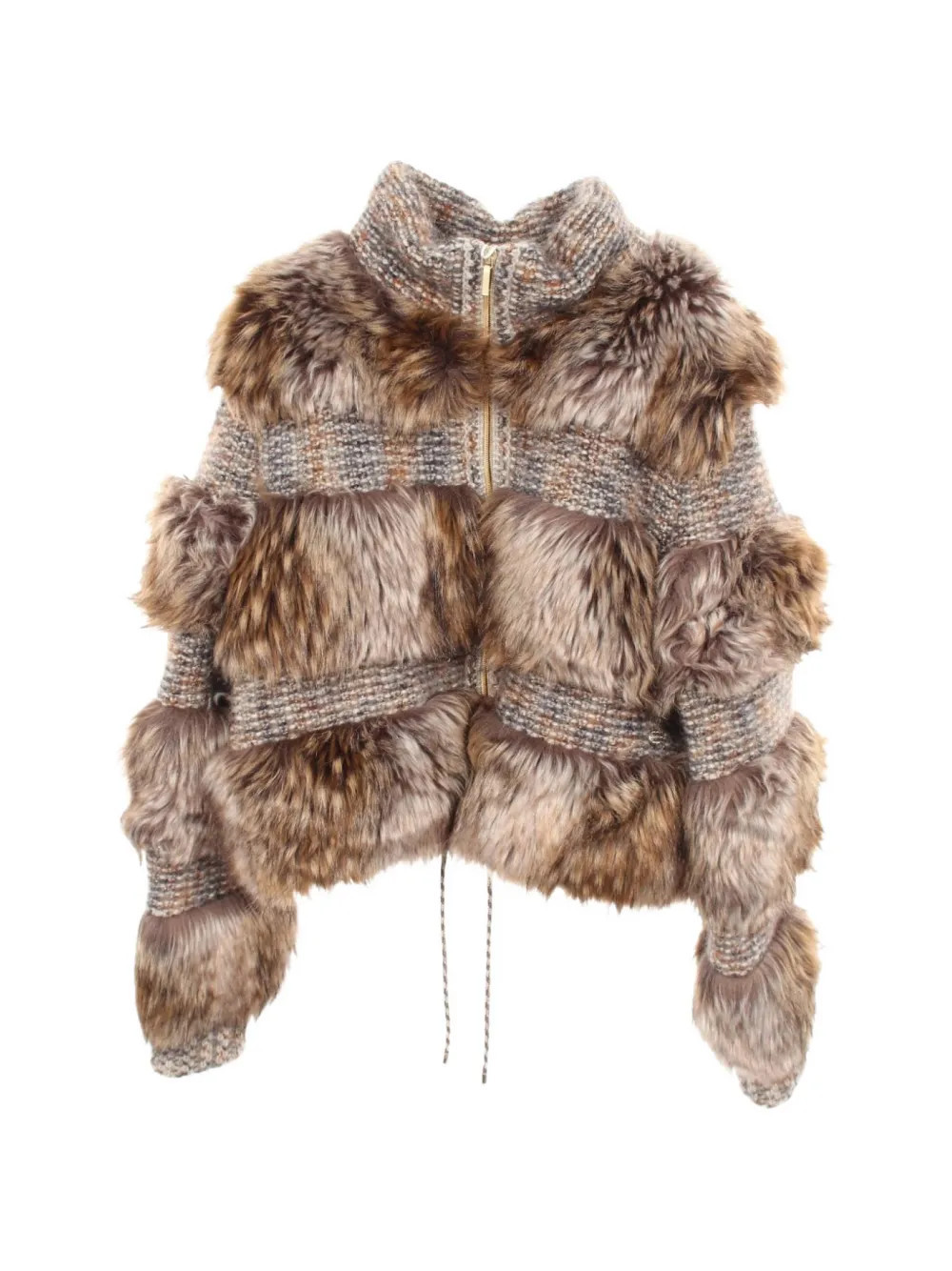 CHANEL Pre-Owned 1986-1988 zip-up faux-fur jacket - Brown | Farfetch Global