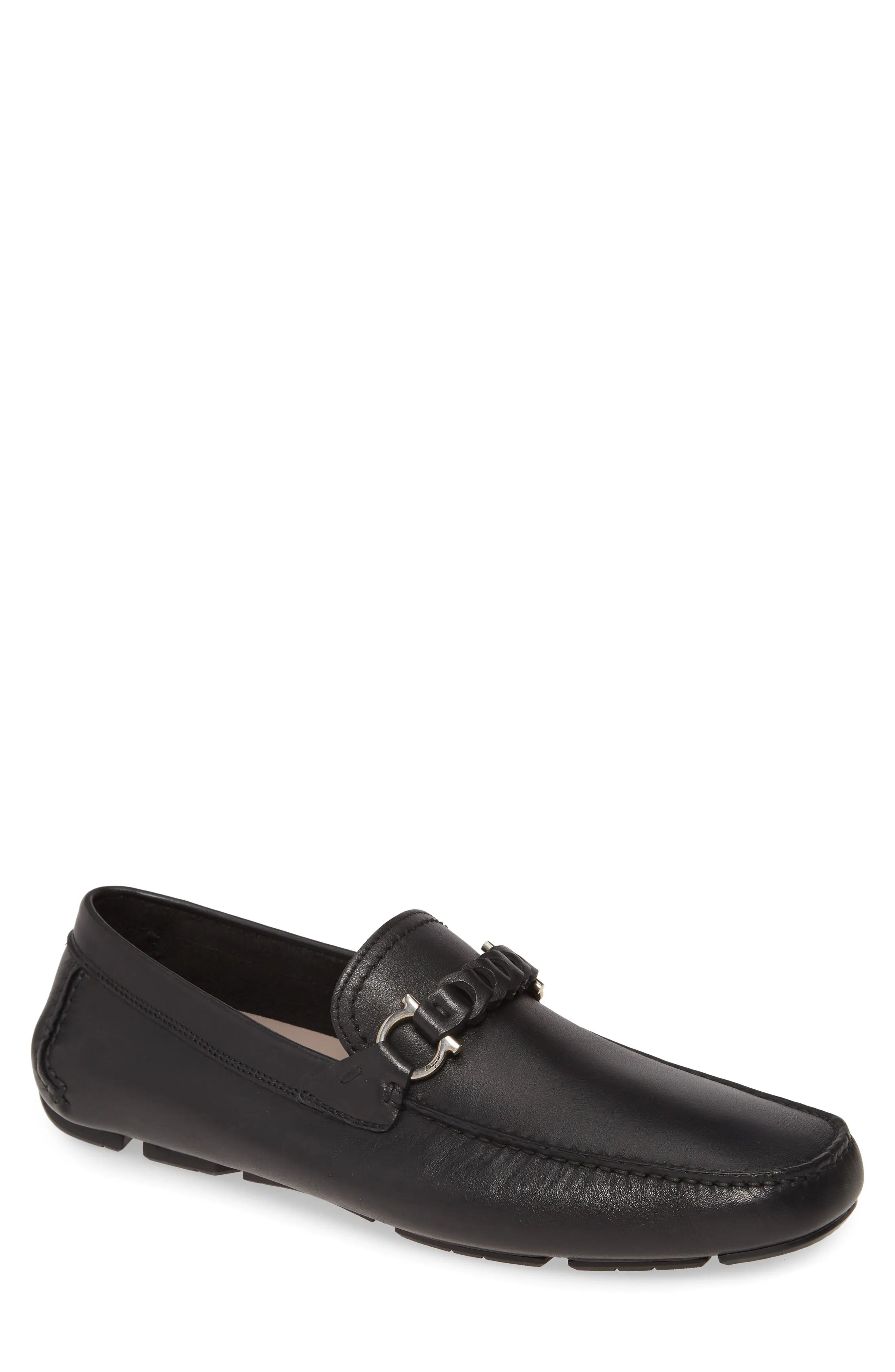 Men's Salvatore Ferragamo Stuart Driving Shoe, Size 8 W - Black | Nordstrom