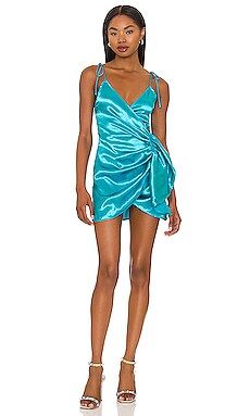 superdown Lennie Wrap Dress in Aqua from Revolve.com | Revolve Clothing (Global)