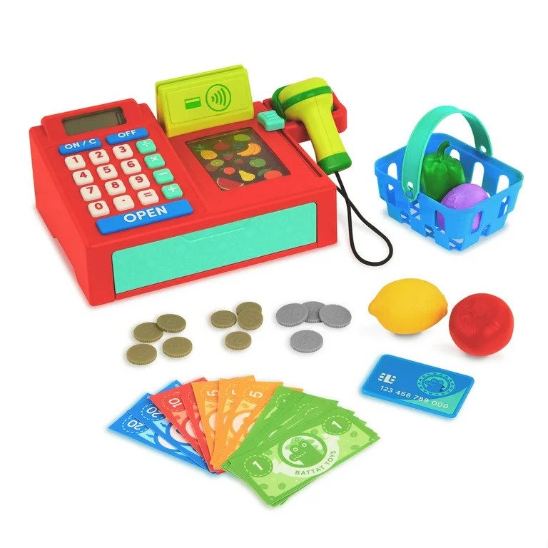Battat Ring It Up Register Cashier Plastic Set with 35pcs Calculator, Toddler and Preschool Toys | Walmart (US)