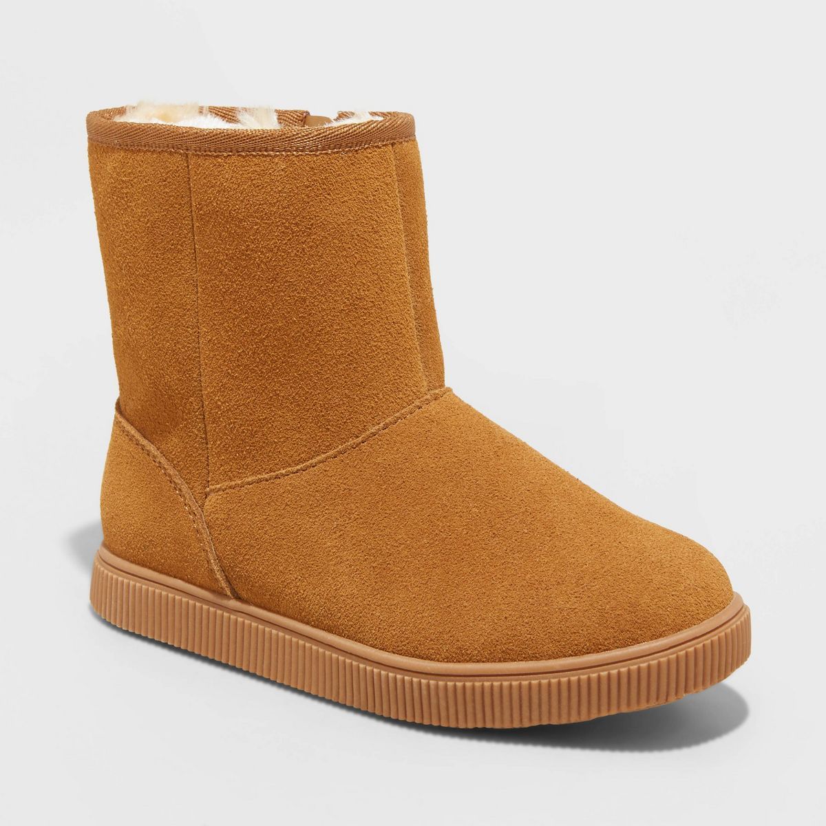 Girls' Hannah Zipper Suede Shearling Style Boots - Cat & Jack™ | Target