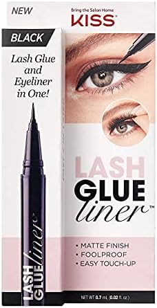 KISS Lash GLUEliner, 2-in-1 Felt-Tip Eyelash Adhesive and Eyeliner, Matte Finish, Foolproof Appli... | Amazon (US)