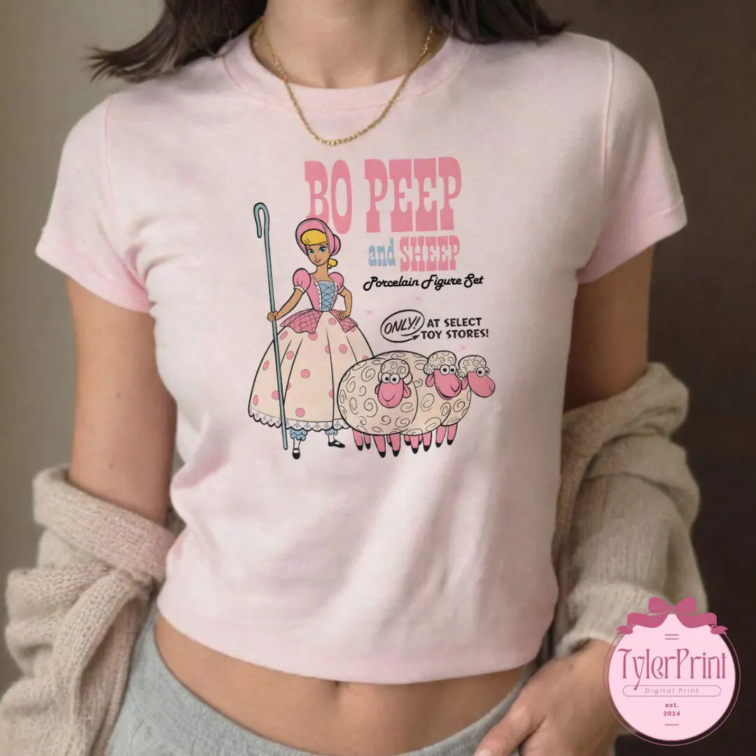 Bo Peep & Sheep Toy Story Baby Tee Crop Top, Disney Toy Story Shirt, Magic Kingdom, Y2K Aesthetic... | Etsy (US)