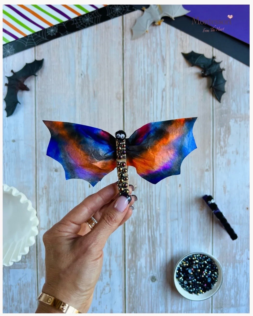 Who Knew Coffee Filters Could Turn into such Colorful Little Creatures? Make these Spooky-Sweet Bats for a Halloween Craft Full of Fun!