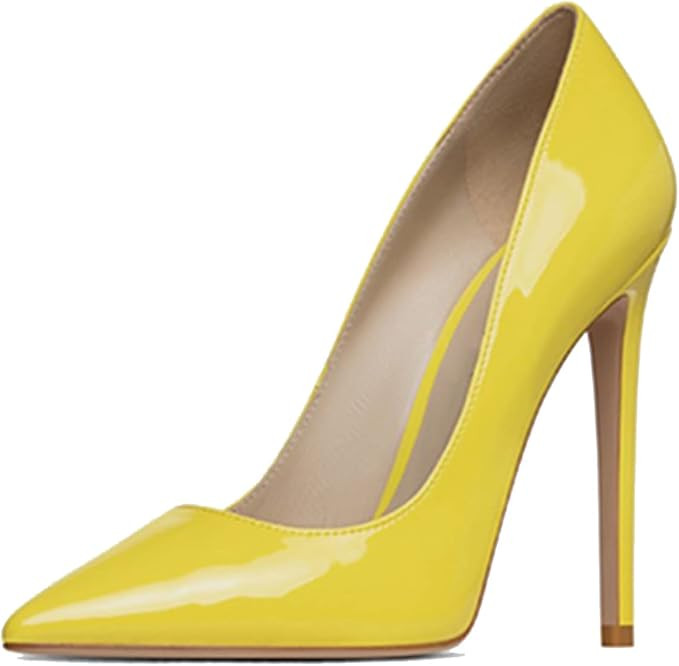 Talons Hauts Pour Femmes, Talons Aiguilles Pointus Sexy Escarpins De Grande Taille En Cuir Verni ... | Amazon (FR)