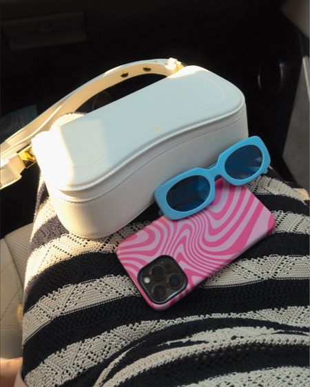 Amazon bag + sunnies & Etsy phone case! 