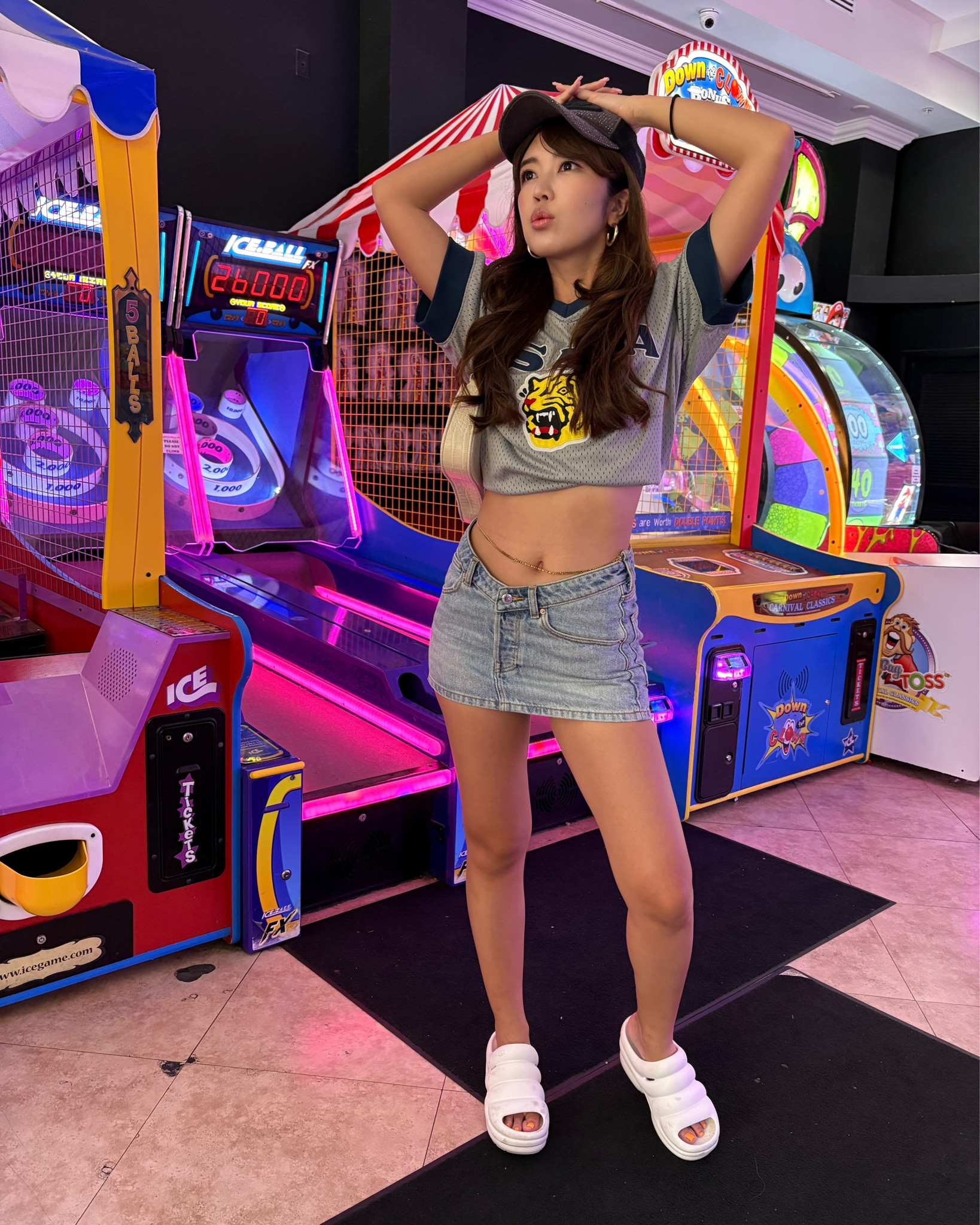 Casual Miami outfit ✨
 graphic jersey , denim mini skirt, Alexander Wang cap and UGG platform slides
Perfect for summer day. 

#LTKActive #LTKootd