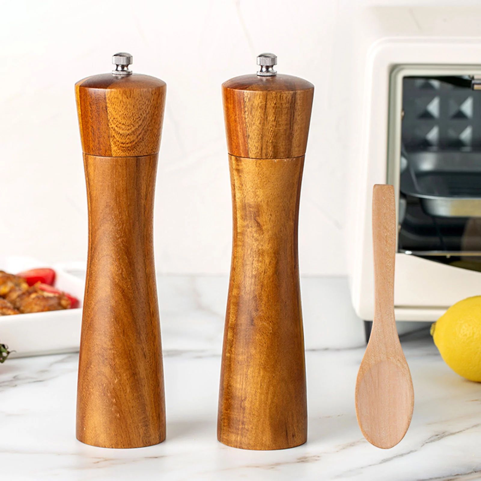 Yesbay Wooden Manual Pepper Grinder Household Adjustable Sea Salt Grinding Bottle Set,Set | Walmart (US)