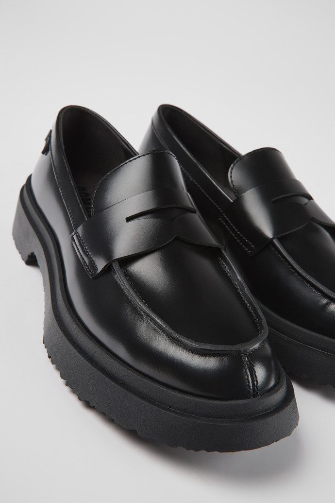 Black Leather Moccasin Ballerinas for Women. | CAMPER US, CA, AU, LATAM