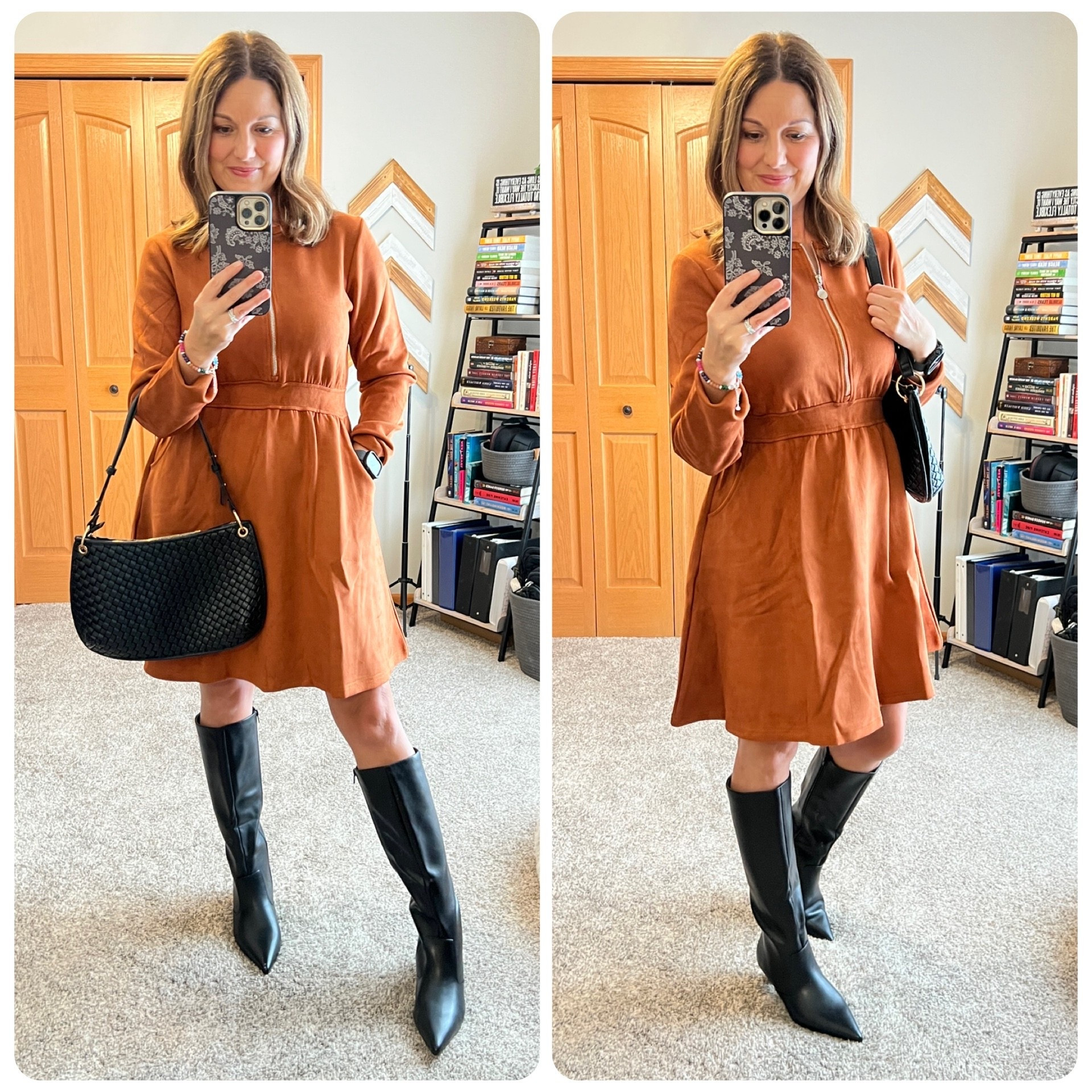 Faux suede dress for the win! Perfect for Thanksgiving! It’s soft, comfortable, stretchy and has pockets. Several color options! 

Dress - tts, in size S
Boots - tts 

#amazonfashion #founditonamazon

#LTKOver40 #LTKSeasonal #LTKFindsUnder50