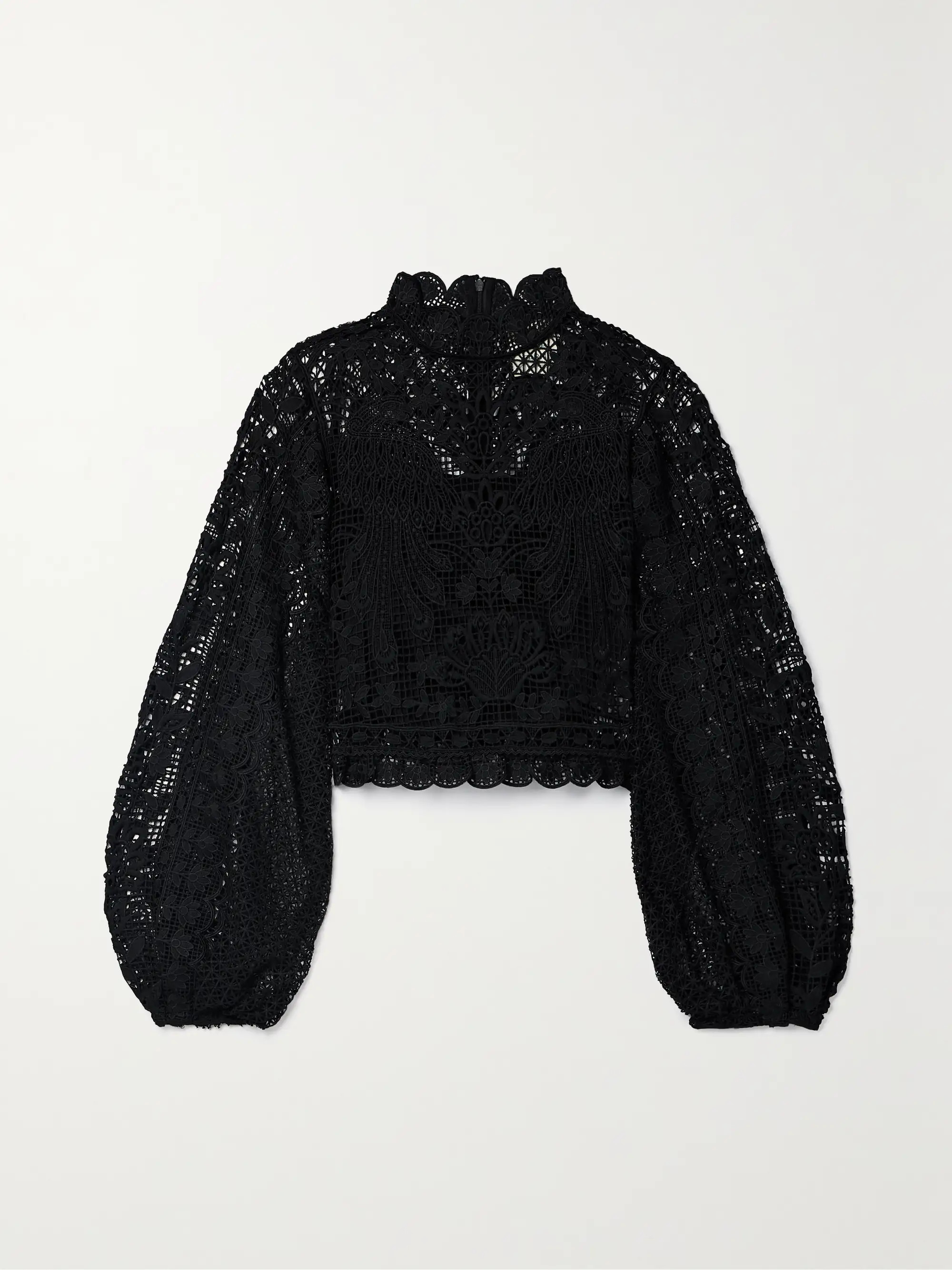 Cropped guipure lace blouse | NET-A-PORTER (US)