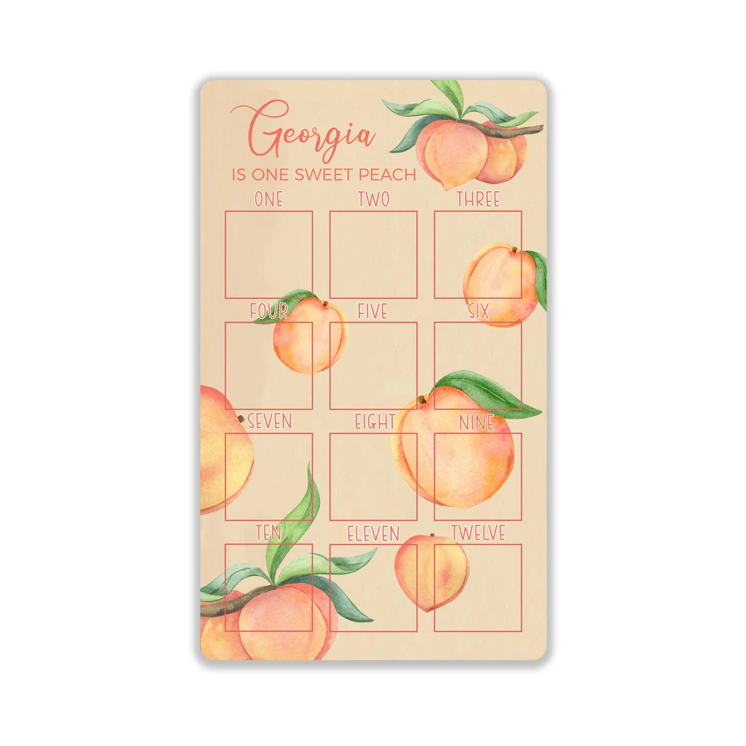 Peach One Year Of, First Birthday Sign, Birthday Photo Board, Wood Photo Memory Sign, 1st Birthda... | Etsy (US)