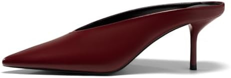 Coutgo Womens High Heels Mules Closed Pointed Toe Slide Sandals Slip On Summer Dress Shoes | Amazon (US)