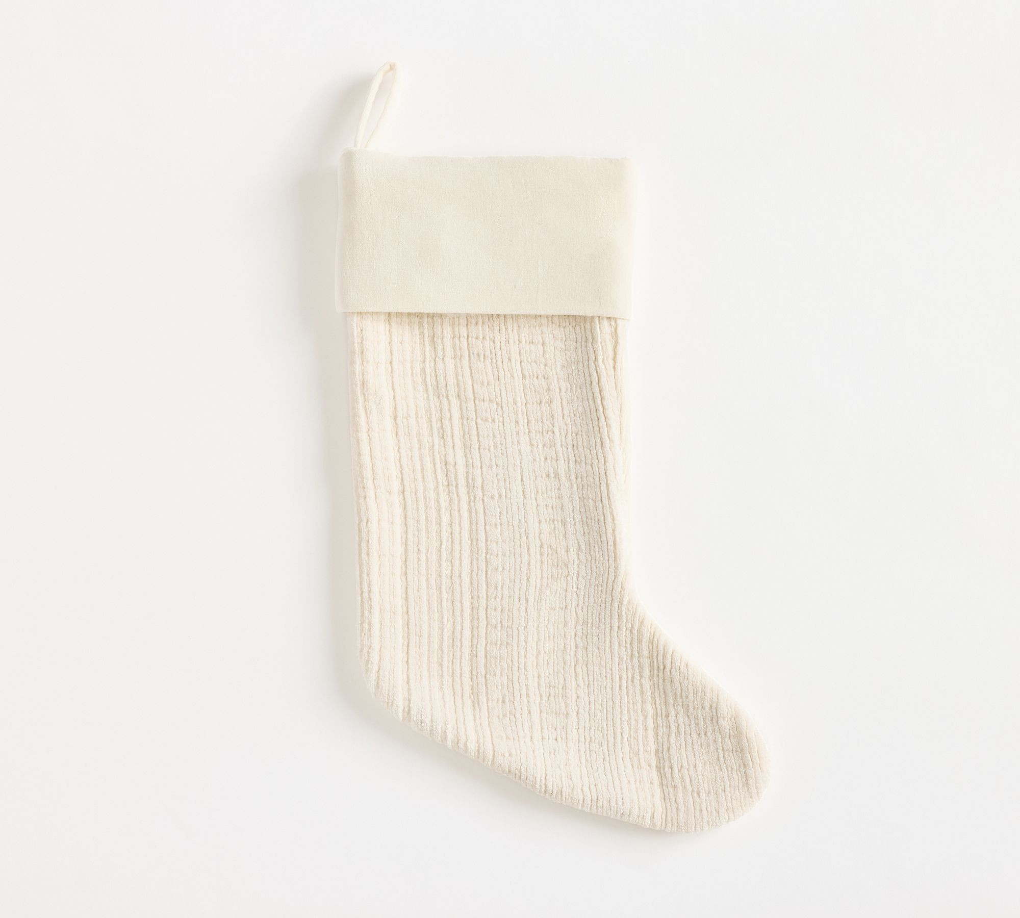 Ivory Textured Chenille Stocking | Pottery Barn (US)