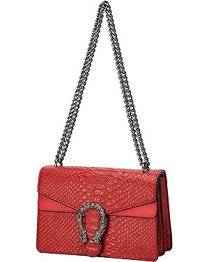 Leather Shoulder Bag Chain Purse for Women - Fashion Crossbody Bags Vintage Snake Print Underarm ... | Amazon (US)