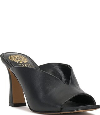 Vince Camuto Galeni Leather Square Peep Toe Dress Slide Sandals | Dillard's | Dillard's