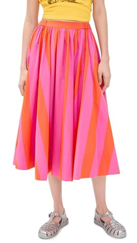 Free People Women's Lowen Striped Midi Skirt, Pink Combo, L | Amazon (US)
