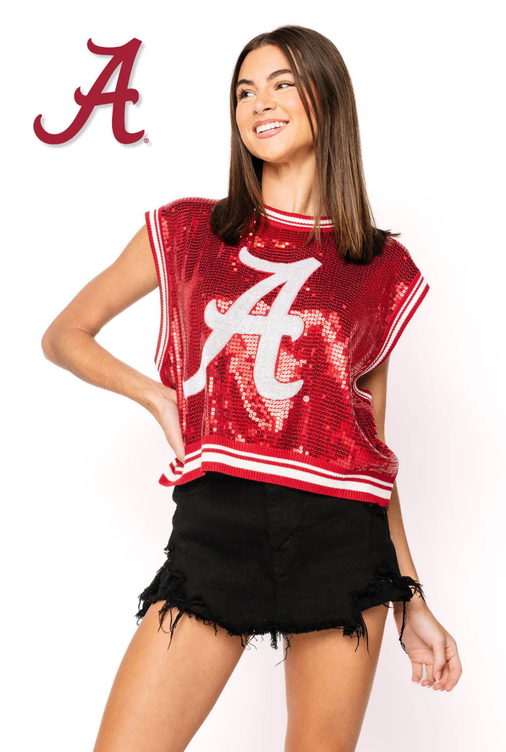 Licensed Alabama Full Sequin Mascot Tank | Queen of Sparkles