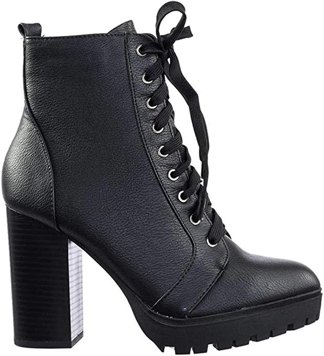 Soda Women's High Stacked Heel Bootie | Amazon (US)