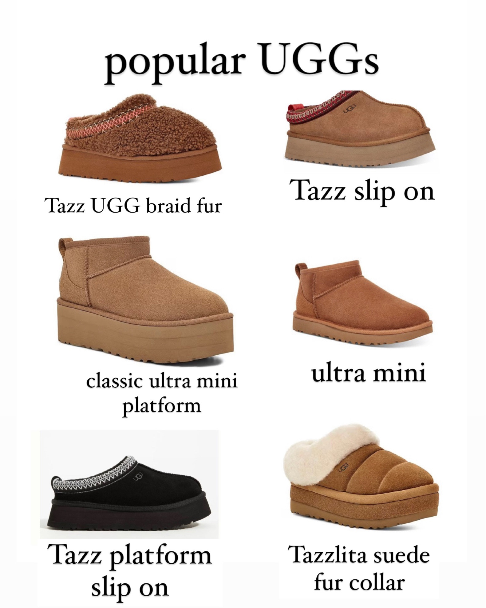 Types of shop uggs