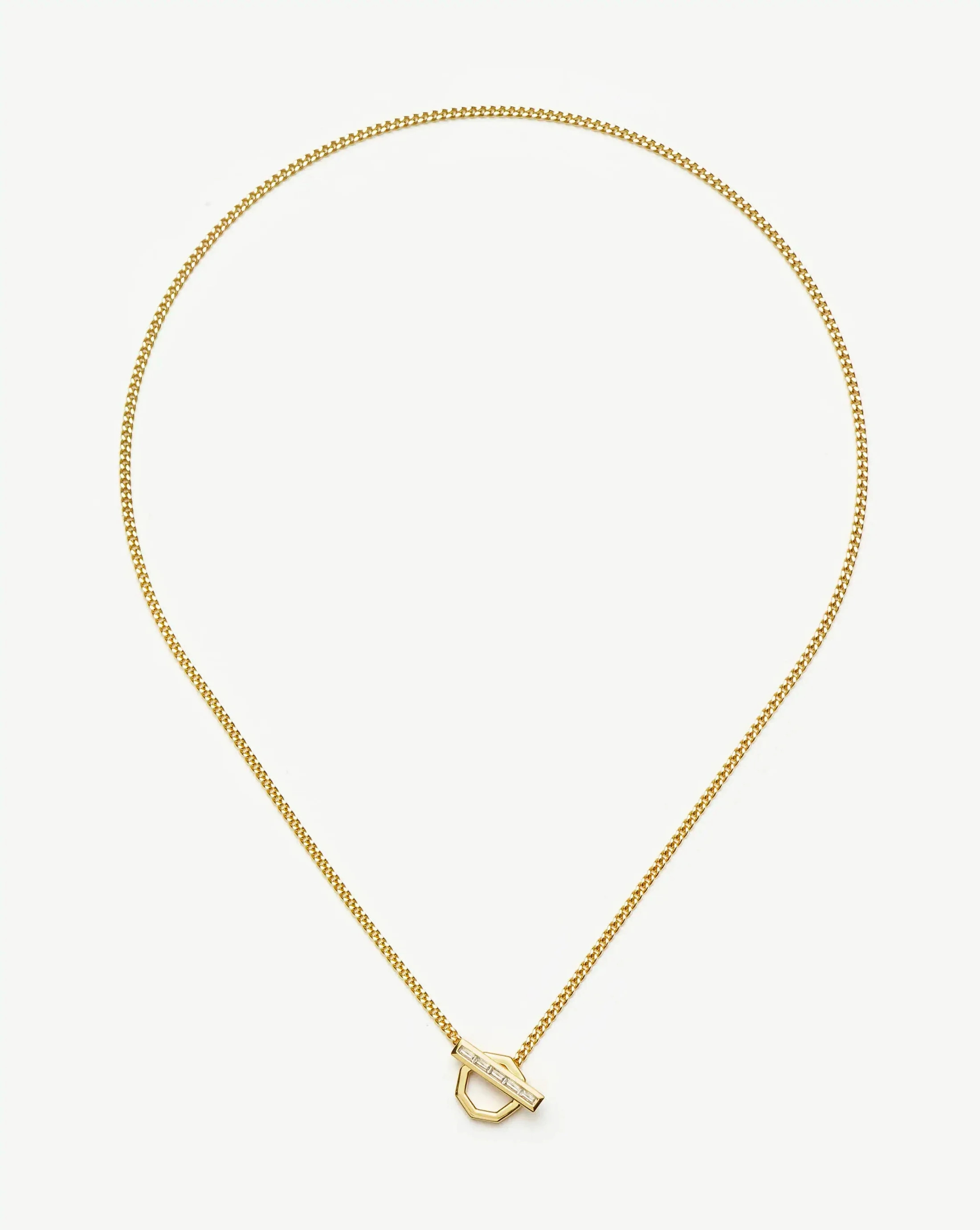 Lucy Williams T-Bar Hex Pendant Necklace - Gold | Missoma UK | Missoma UK