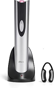 Oster Electric Wine Opener and Foil Cutter Kit with CorkScrew and Charging Base, Silver | Amazon (US)